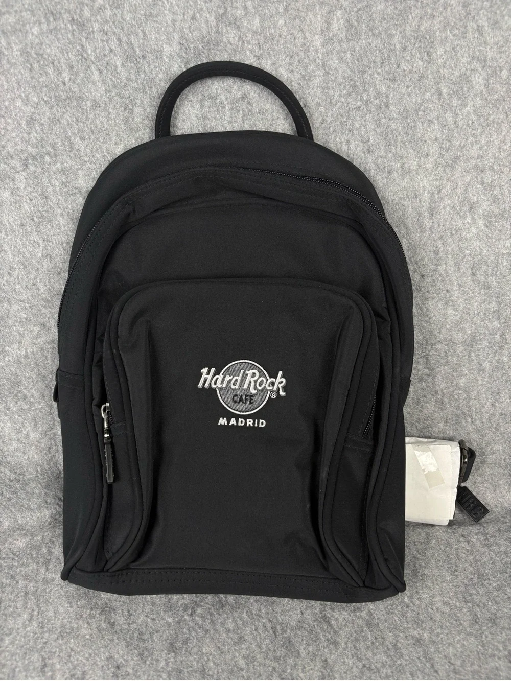 Hard Rock Cafe Madrid Black Mini Backpack Travel Bag Embroidered Logo